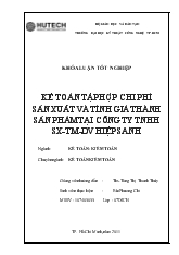 Đề tài Kế toán tập hợp chi phí sản xuất và tính giá thành sản phẩm tại công ty TNHH sản xuất thương mại dịch vụ Hiệp Sanh