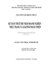 Đề tài Kế toán thuế thu nhập doanh nghiệp - Thực trạng và giải pháp hoàn thiện