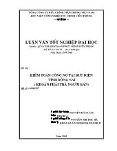 Đề tài Kiểm toán công nợ tại bưu điện tỉnh Đồng Nai