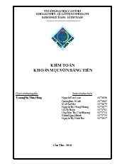 Đề tài Kiểm toán khoản mục tiền vốn bằng tiền tại công ty cổ phần nước giải khát Chương Dương