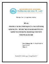 Đề tài Phong cách lãnh đạo của Nguyễn Thị Kim Ngân – Bí thư đoàn khoa kế toán – Kiểm toán trong hội trại truyền thống 26-03-2011