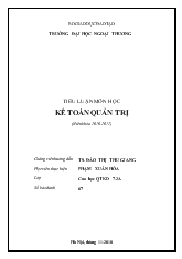 Tiểu luận Kế toán quản trị trường đại học ngoại thương