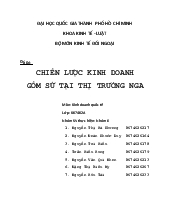 Đề tài Chiến lược kinh doanh Gốm sứ tại thị trường Nga