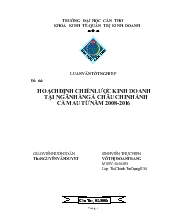 Đề tài Hoạch định chiến lược kinh doanh cho ngân hàng thương mại cổ phần Á Châu chi nhánh Cà Mau từ năm 2008 - 2016