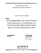 Đề tài Hoạch định chiến lược thu hút khách hàng trong đầu tư vốn tín dụng tại Ngân hàng phát triển nhà Đồng bằng sông Cửu Long Chi nhánh An Giang