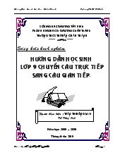 Đề tài Hướng dẫn học sinh lớp 9 chuyển câu Trực tiếp sang câu Gián tiếp