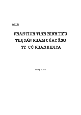 Đề tài Phân tích tình hình tiêu thụ sản phẩm của Công ty cổ phần BIBICA
