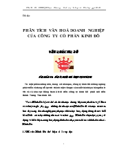 Đề tài Phân tích văn hoá doanh nghiệp của Công ty Cổ Phần Kinh Đô