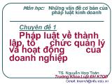 Đề tài Pháp luật về thành lập, tổ chức quản lý và hoạt động của doanh nghiệp