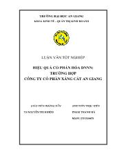 Hiệu quả cổ phần hóa doanh nghiệp nhà nước – trường hợp công ty cổ phần xáng cát An Giang