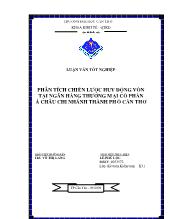 Luận văn Phân tích chiến lược huy động vốn tại ngân hàng thương mại cổ phần Á Châu chi nhánh thành phố Cần Thơ