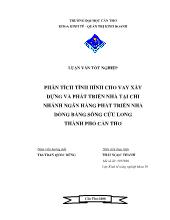 Luận văn Phân tích tình hình cho vay xây dựng và phát triển nhà tại chi nhánh ngân hàng phát triển nhà đồng bằng sông Cửu Long thành phố Cần Thơ