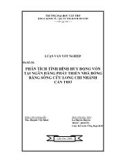 Luận văn Phân tích tình hình huy động vốn tại ngân hàng phát triển nhà đồng bằng sông Cửu Long chi nhánh Cần Thơ