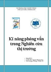 Tiểu luận Kĩ năng phỏng vấn nghiên cứu thị trường
