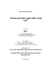 Đề tài Hỗ trợ phát triển ngành điều ở Dak Lak