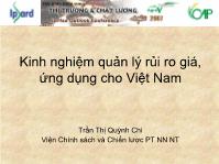 Đề tài Kinh nghiệm quản lý rủi ro giá, ứng dụng cho Việt Nam