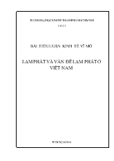 Đề tài Lạm phát và vấn đề lạm phát ở Việt Nam