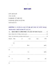 Đề tài Một số giải pháp thu hút đầu tư nước ngoài vào tỉnh Champasack, (Cộng hòa dân chủ nhân dân Lào) đến năm 2020