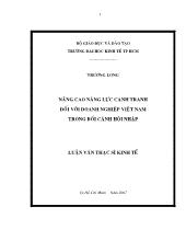 Đề tài Nâng cao năng lực cạnh tranh đối với doanh nghiệp Việt Nam trong bối cảnh hội nhập