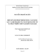 Đề tài Ngân cao năng lực cạnh tranh của Ngân hàng Đầu Tư và Phát Triển Việt Nam đến năm 2015