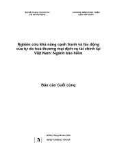 Đề tài Nghiên cứu khả năng cạnh tranh và tác động của tự do hoá thương mại dịch vụ tài chính tại Việt Nam