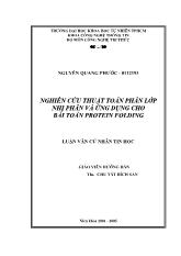 Đề tài Nghiên cứu thuật toán phân lớp nhị phân và ứng dụng cho bài toán Protein Folding