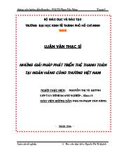 Đề tài Những giải pháp phát triển thẻ thanh toán tại ngân hàng công thương Việt Nam