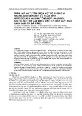 Đề tài Phân lập và tuyển chọn một số chủng vi khuẩn Azotobacter có hoạt tính Nitrogenaza và sinh tổng hợp IAA từ đất thôn Bình Kỳ - Hòa Quý - Ngũ Hành Sơn - TP Đà Nẵng