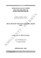 Đề tài Phần mềm hỗ trợ xếp lịch trực bệnh viện