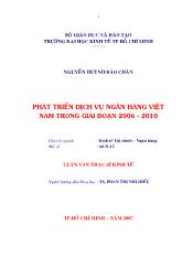 Đề tài Phát triển dịch vụ ngân hàng Việt Nam trong giai đọan 2006 - 2010