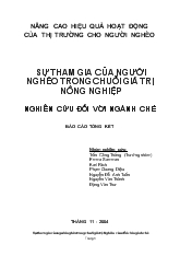 Đề tài Sự tham gia của người nghèo trong chuỗi giá trị nông nghiệp nghiên cứu đối với ngành Chè