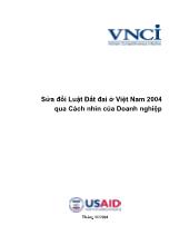 Đề tài Sửa đổi luật đất đai ở Việt Nam 2004 qua cách nhìn của doanh nghiệp
