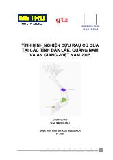 Đề tài Tình hình nghiên cứu rau củ quả tại các tỉnh Đăk Lăk, Quảng Nam và An giang - Việt Nam 2005