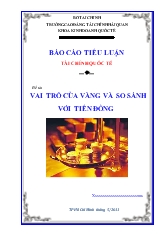 Đề tài Vai trò của vàng và so sánh với tiền đồng