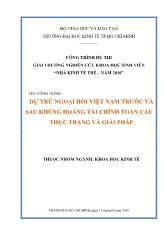 Dự trữ ngoại hối Việt Nam trước và sau khủng hoảng tài chính toàn cầu – thực trạng và giải pháp