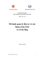 Mô hình quản lý đầu tư và xây dựng công trình cơ sở hạ tầng