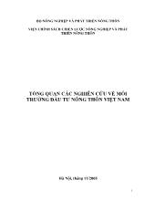Tổng quan các nghiên cứu về môi trường đầu tư nông thôn Việt Nam