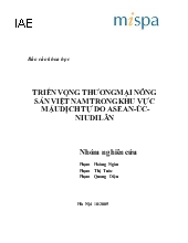 Đề tài Triển vọng thương mại nông sản Việt Nam trong khu vực mậu dịch tự do Asean - Úc - Niudilân