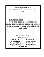 Thị trường dịch vụ phát triển kinh doanh cho các doanh nghiệp vừa và nhỏ ở Việt Nam - Thực trạng, các vấn đề và giải pháp