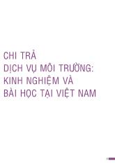 Đề tài Chi trả dịch vụ môi trường Kinh nghiệm và Bài học tại Việt Nam