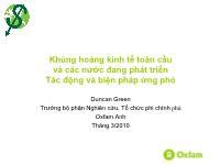 Đề tài Khủng hoảng kinh tế toàn cầu và các nước đang phát triển - Tác động và biện pháp ứng phó