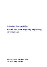 Xanh hóa nền công nghiệp: Vai trò của cộng đồng, thị trường và chính phủ