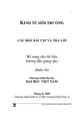 Câu hỏi ôn tâp kinh tế môi trường