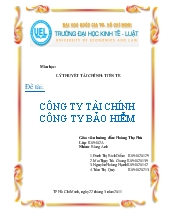 Công ty tài chính - Công ty bảo hiểm