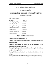 Đề tài Chính sách tiền tệ của ngân hàng trung ương