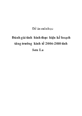 Đề tài Đánh giá tình hình thực hiện kế hoạch tăng trưởng kinh tế 2006 - 2010 tỉnh Sơn La