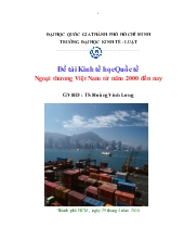 Đề tài Kinh tế học Quốc tế Ngoại thương Việt Nam từ năm 2000 đến nay