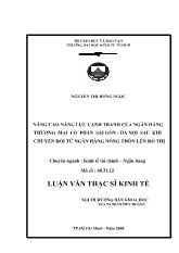 Đề tài Nâng cao năng lực cạnh tranh của ngân hàng thương mại cổ phần sài gòn - Hà nội sau khi chuyển đổi từ ngân hàng nông thôn lên đô thị