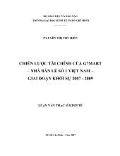 Luận văn Chiến lược tài chính của G7MART – Nhà bán lẻ số 1 Việt Nam giai đoạn khởi sự 2007 - 2009