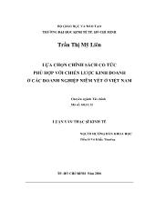Luận văn Lựa chọn chính sách cổ tức phù hợp với chiến lược kinh doanh ở các doanh nghiệp niêm yết ở Việt Nam